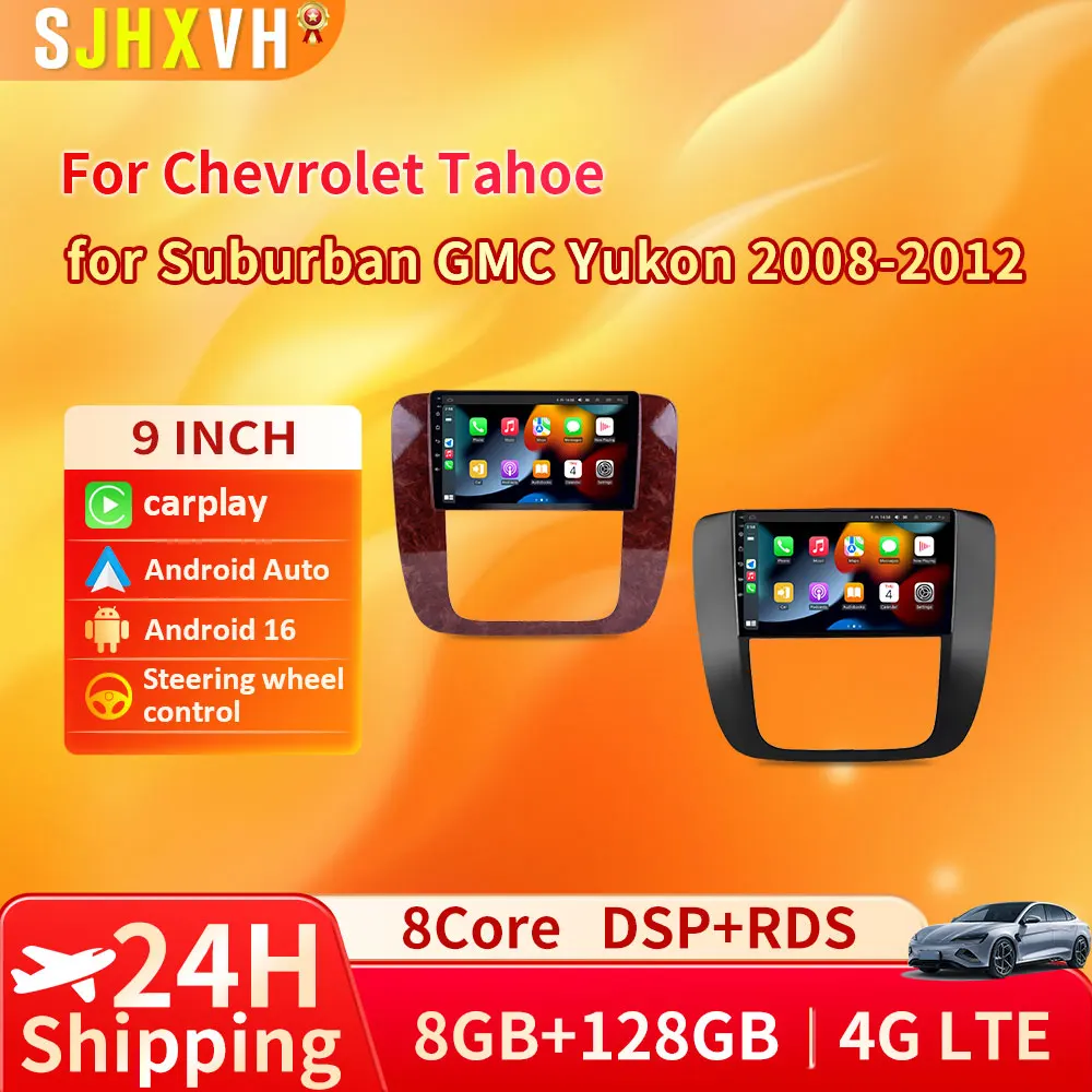 

Android 16 Car For GMC Yukon Chevrolet Tahoe Suburban 2008-2012 GPS Navigation Multimedia Player Stereo Head Unit QLED Screen