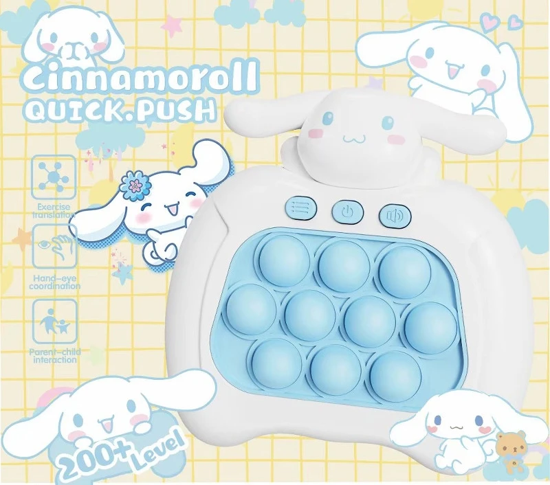 

Kawaii Cinnamoroll Kuromi Quick Push Game Console Upgraded Fingertip Press It Competition Squeeze Relieve Stress Children Toys