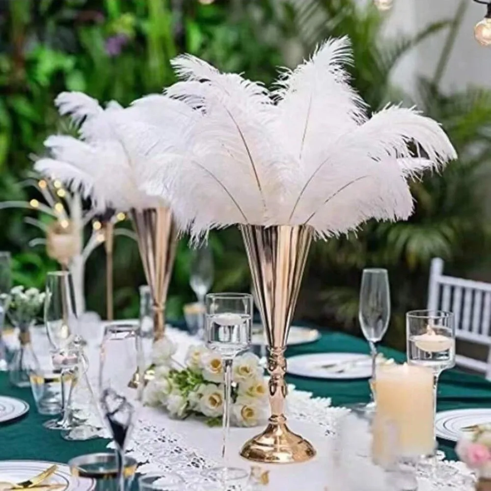 Elegante Goldene und Silberne Hochzeits-Blumenvasen Romantischer Europäischer Stil Tischdekoration Vasen Eisen Metallvasen Geburtstag