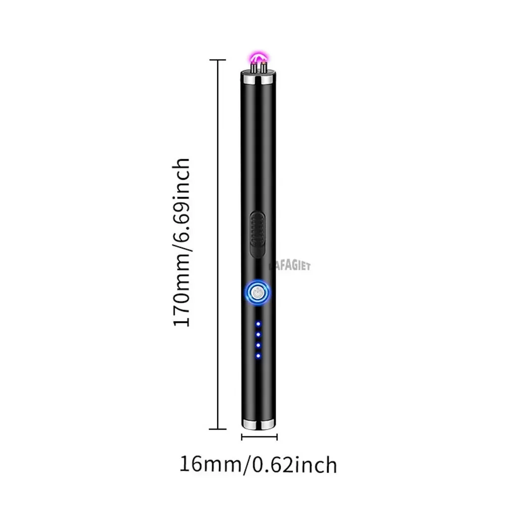 Windproof Electric Arc Lighter Home Gas Stove Candle Kitchen Lighter Power Display Long Safety Plasma Rechargeable USB Lighters