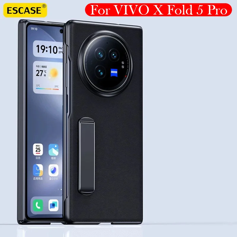 

Escase Leather Original Case for Vivo X Fold 5 Pro Bracket Back Cover Shell