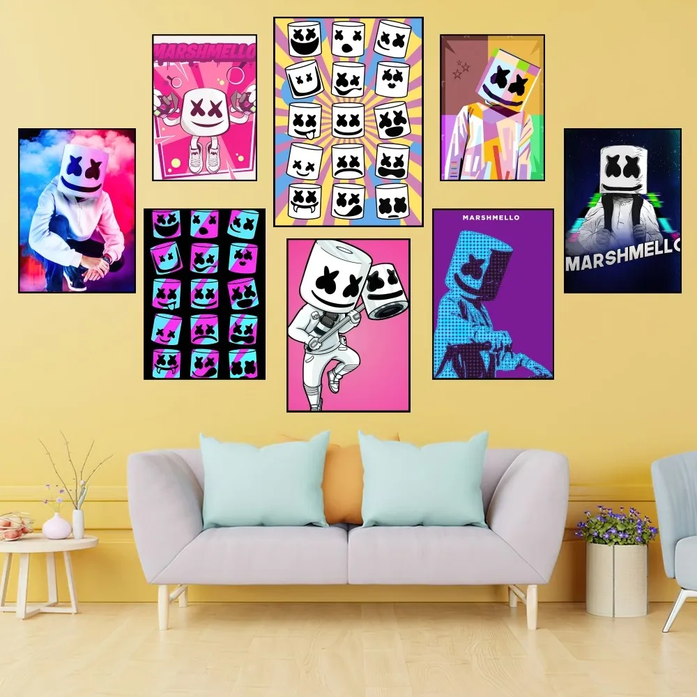 DJ M-Marshmello Music Poster Prints Wall Painting Bedroom Living Room Decoration Office Home