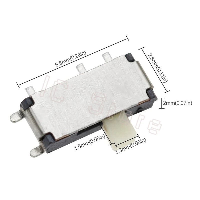1000 Stück Kippschalter 7 Pin ON/OFF 1P2T SPDT MSK-12C02 SMD Mini Schiebeschalter für MP3 MP4 Reel Weiß Schwarz – Detail 4