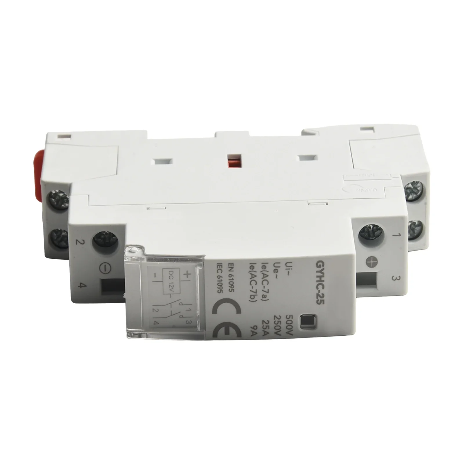 25A Contact Din Rail Mount RoHS Compliant Visualization Window Flame Retardant Plastic Flame Retardant Contactor Design