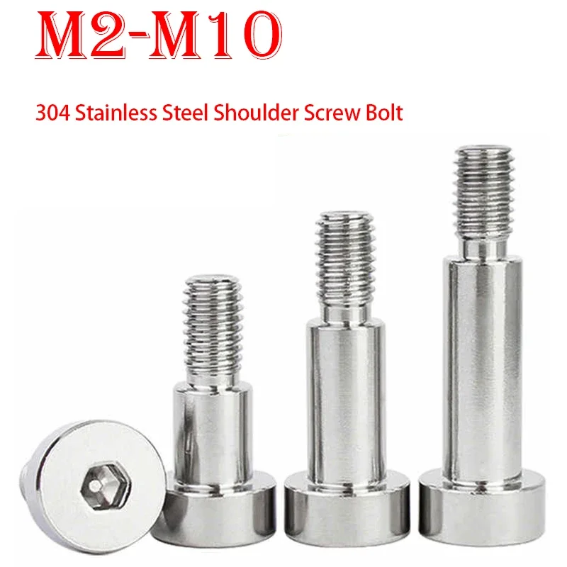 1/ 2/3/5/10pcs M2 M2.5 M3 M4 M5 M6 M8 M10 304 Stainless Steel Hex Hexagon Socket Head Roller Bearing Shoulder Screw Bolt