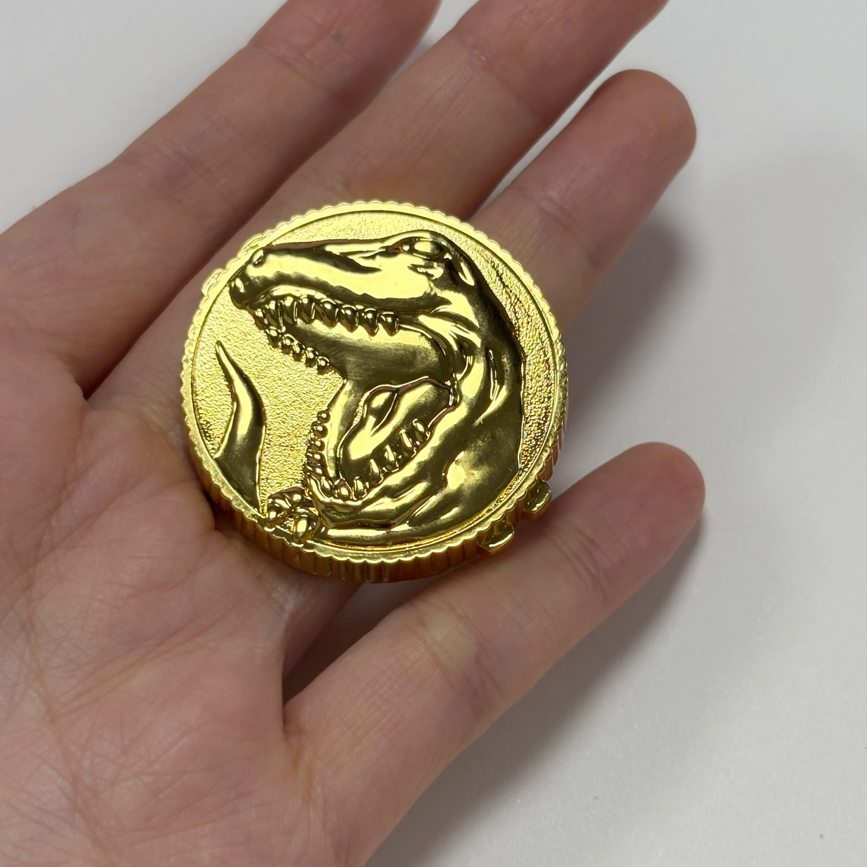 Power Coin 1991-93  T-REX Tyrannosaurus Coin-Gold Coin- Weathered Made For Morpher Ranger Cosplay