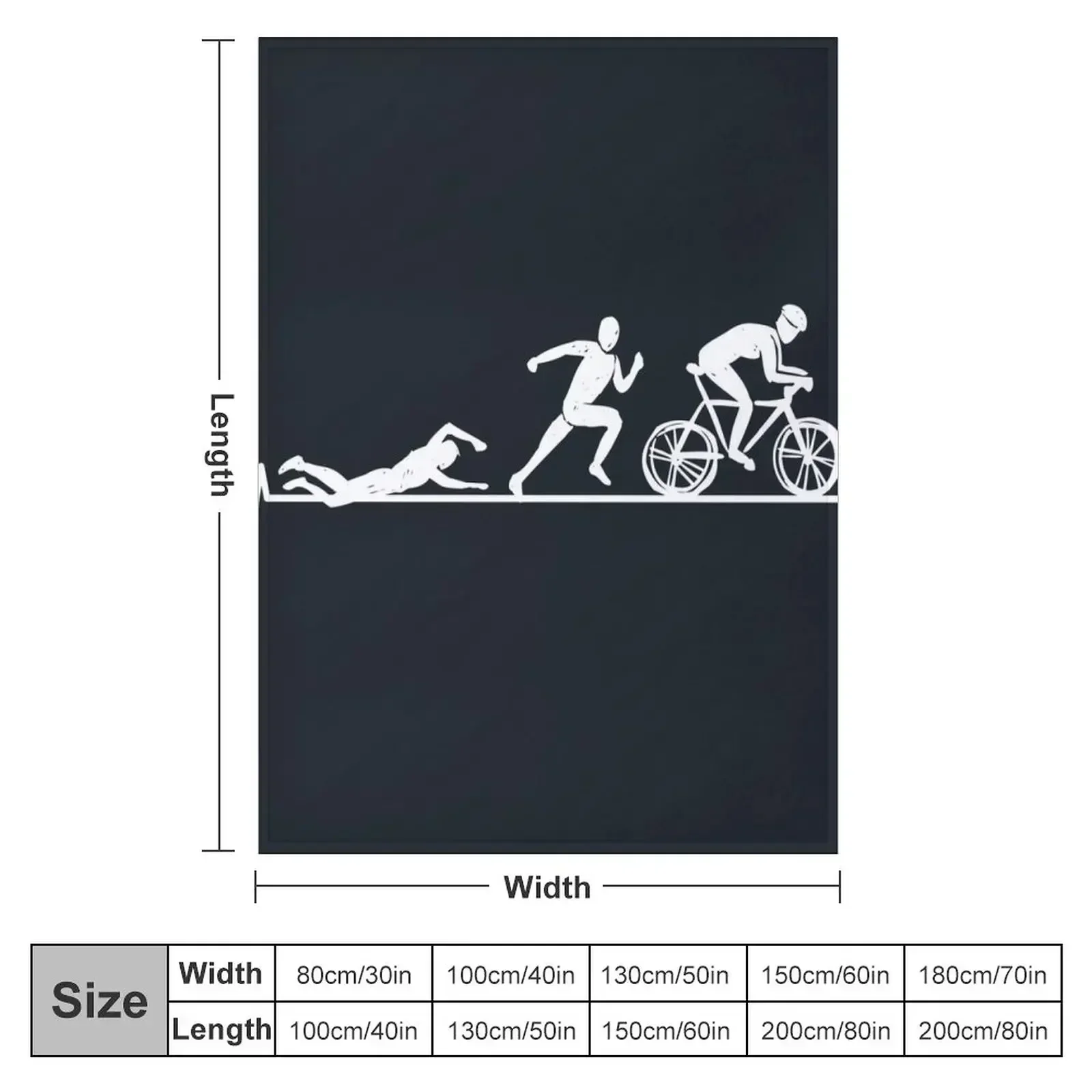 TRIATHLON heartbeat Swim, Bike, Run lover Throw Blanket Decoratives Picnic Blankets