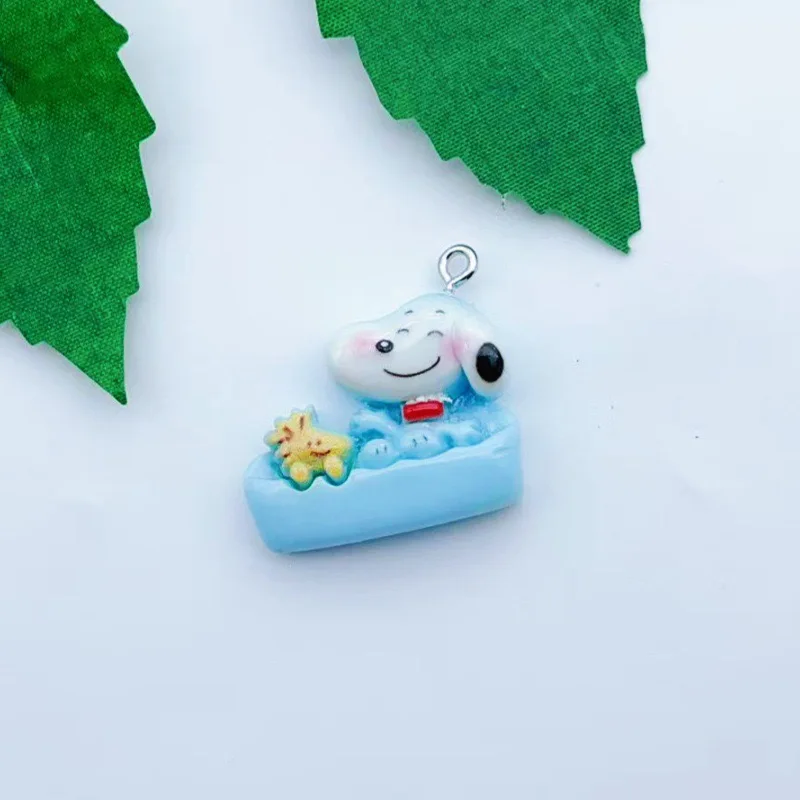 12pcs resin cartoon dog pendant, DIY jewelry making earrings, keychain accessories view 2