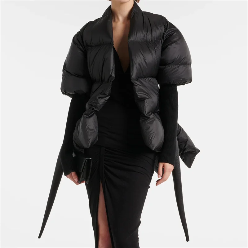 Doudoune rembourrée en duvet de canard pour femme, manteau chaud et épais, cintré à la taille, mince, hiver, nouveau, 2024