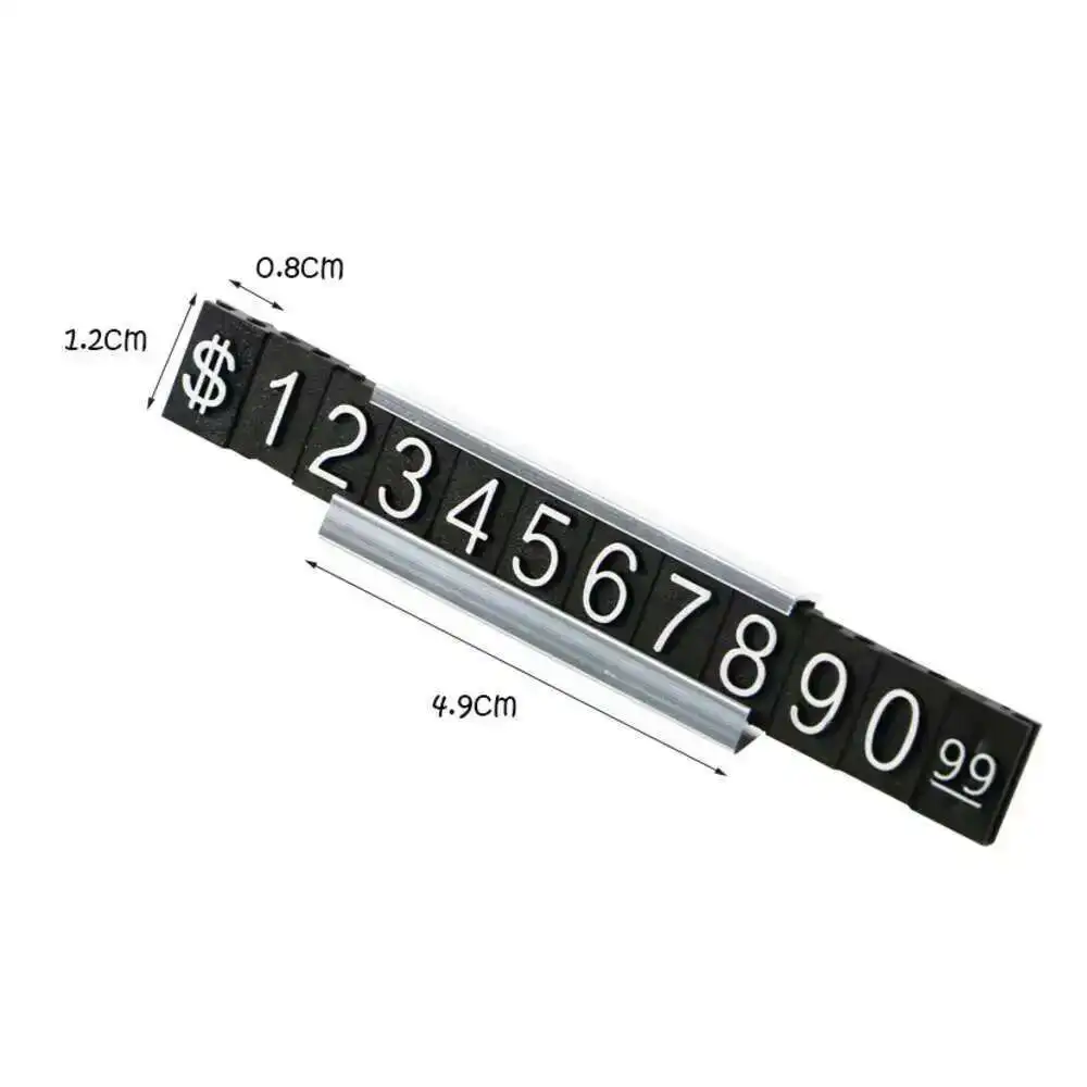 Adjustable Number Letter Base Price Display Counter Stand Label Metal Ground Arabic Numbers Combined Price Cube Tag Kit