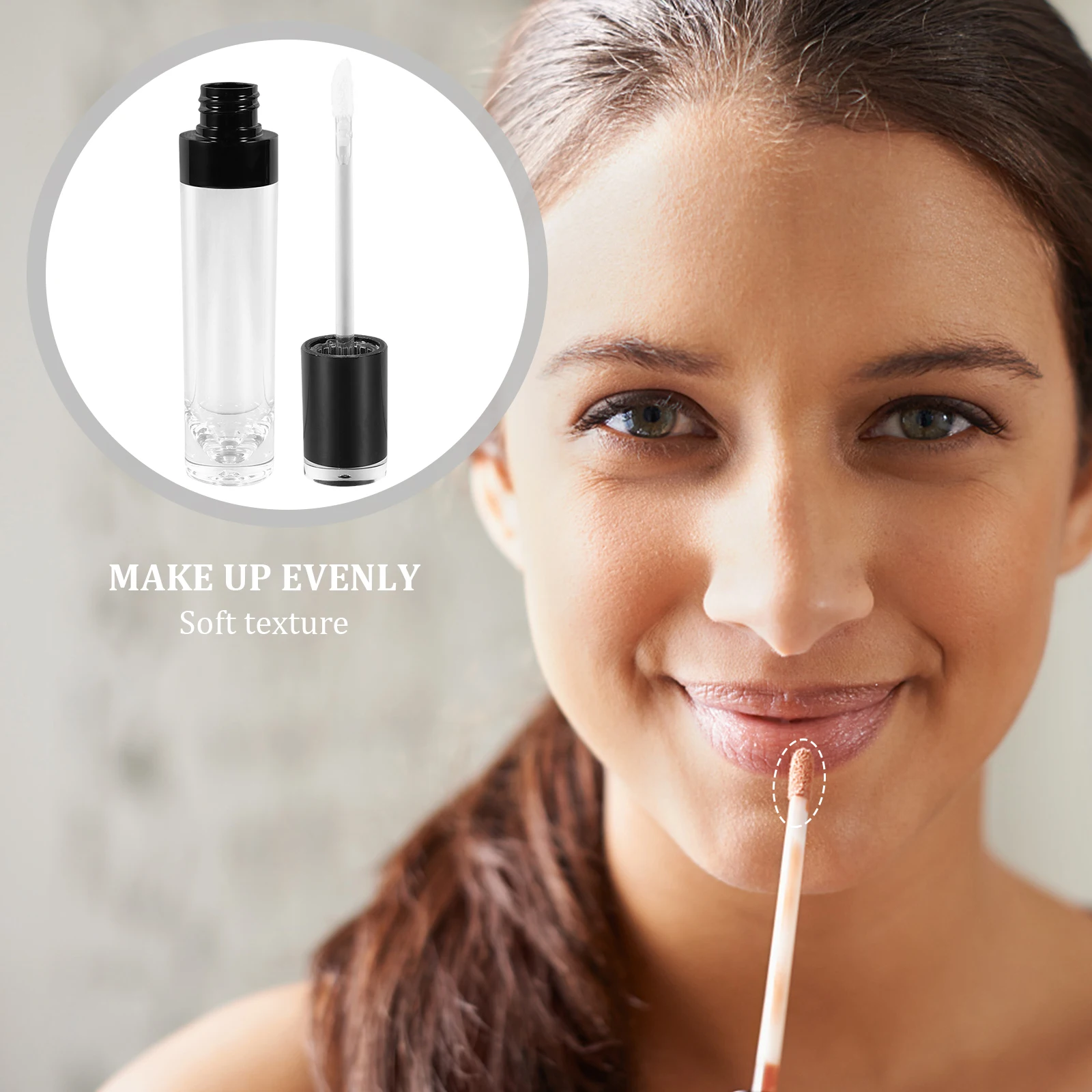 

4 Pcs Clear Lip Gloss Empty Tube of Containers Lipstick Tubes with Bottles Black Organizer