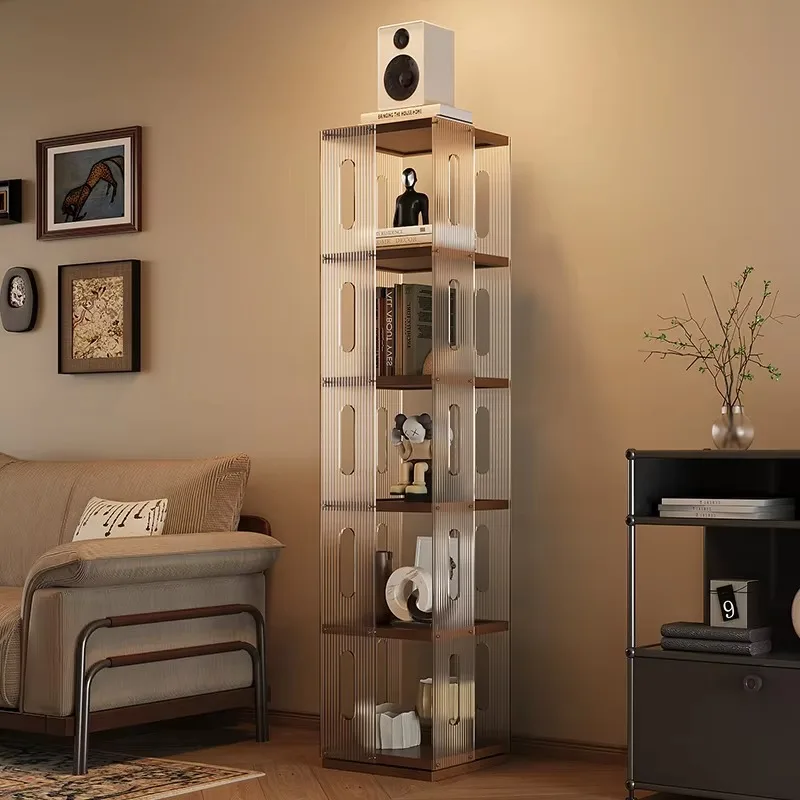 Rotating Bookcase, Transparent Rotating Bookcase, Multi-level Storage Rack
