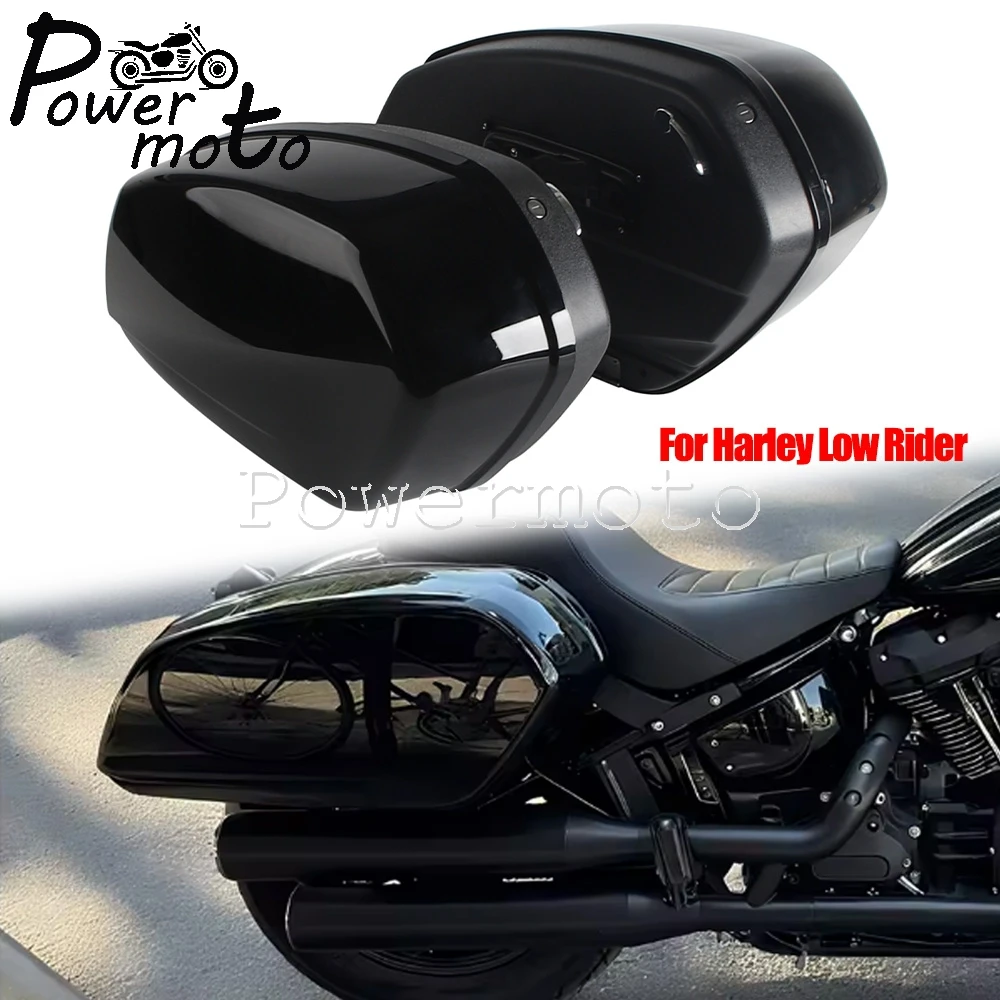 For Harley Softail Low Rider 2018-2024 S FXLRS El Diablo FXRST ST FXLRST Motorcycle Gloss Black Saddlebags Bags With Docking Kit