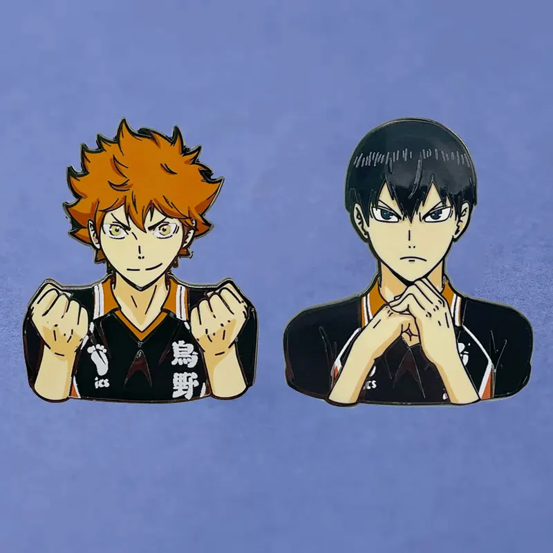 Haikyuu!!! Broche de esmalte anime feminino, alfinetes de lapela, mochila, jeans, crachás dos desenhos animados, Hinata Shoyo, quadrinhos, presentes joalheria, moda