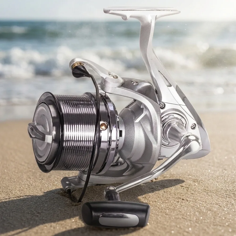 Surf for Sea Fishing Reel Spoolings 8000 10000 12000 4.6:1 Gear Ratio 25kg Drag 12+1 Ball Bearings Aluminium Spool