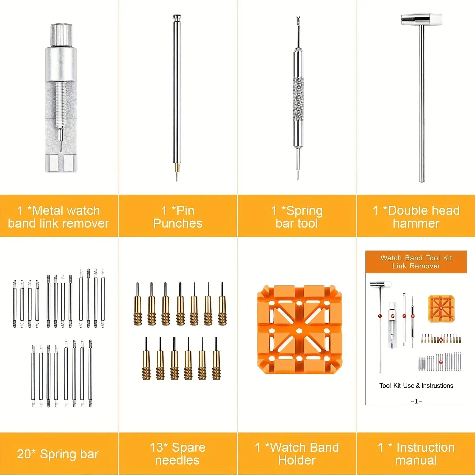 Horloge Reparatie Tool Set Horloge Link Band Band Riem Armband Ketting Pin Remover Versteller Tool Kit Voor Professionele Watchmak