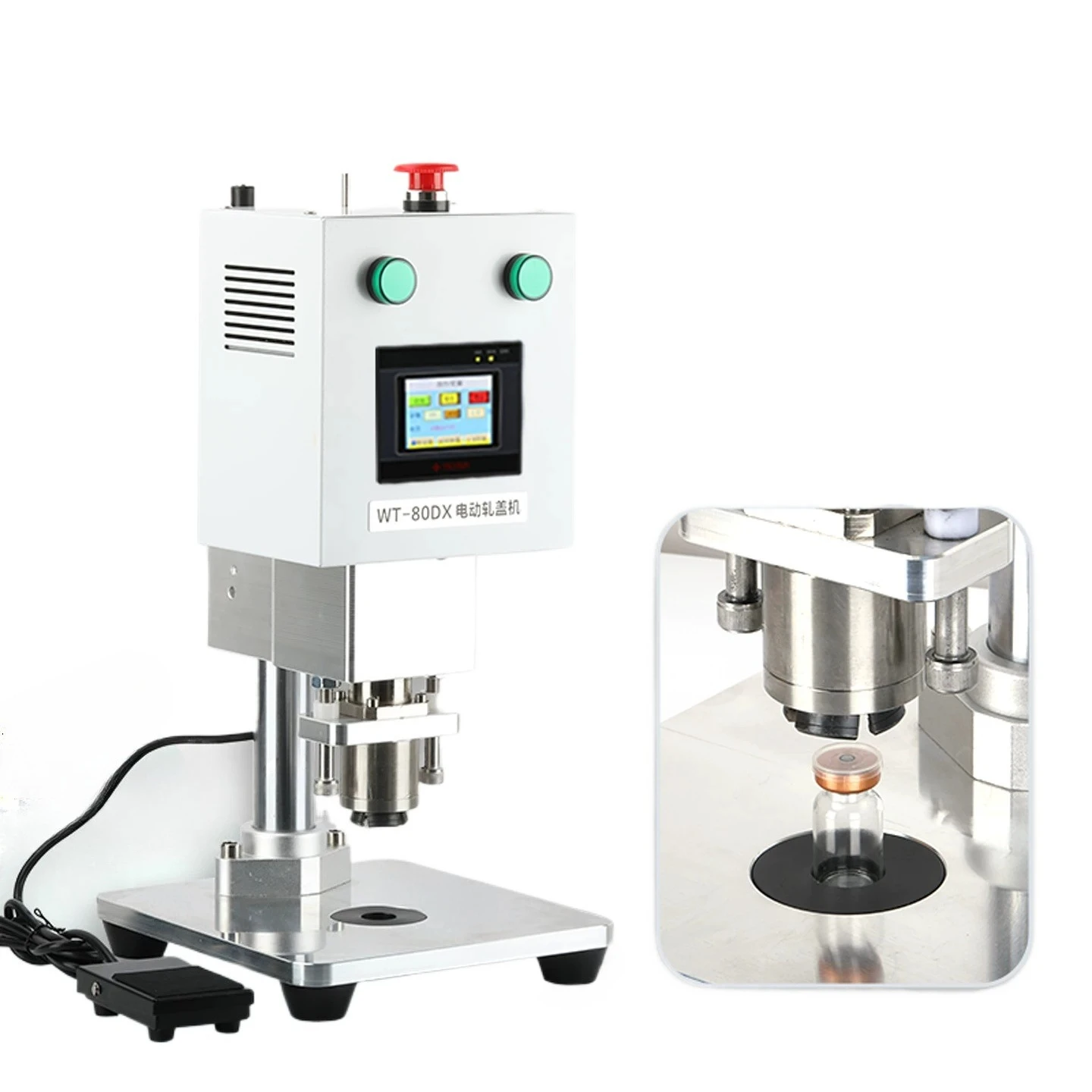 WT-80DX Desktop Pressing Vial Sealing Machine Glass Vial Crimper Aluminum-plastic Cover Sealing Machine Adjustable