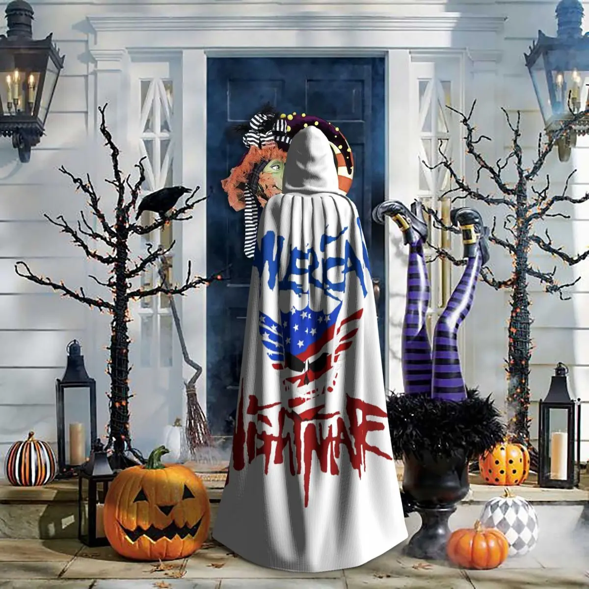 

Cody Rhodes Mes Long Hooded Cloak Witch Medieval Costume Cosplay Cape HalloweenCoat Adult Unisex
