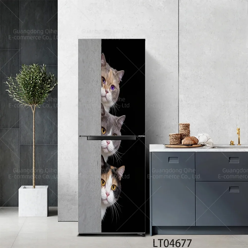 Retro Beer Poster Refrigerator Sticker Wallpaper Kitchen Waterproof Telephone Booth Design Fridge