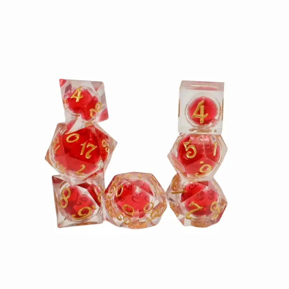 7PCS DND Transparent Dice Polyhedral Dice D4-D20 Dice Swirl-DND Dice Set Two-Tone Dice Gambling Dice Set