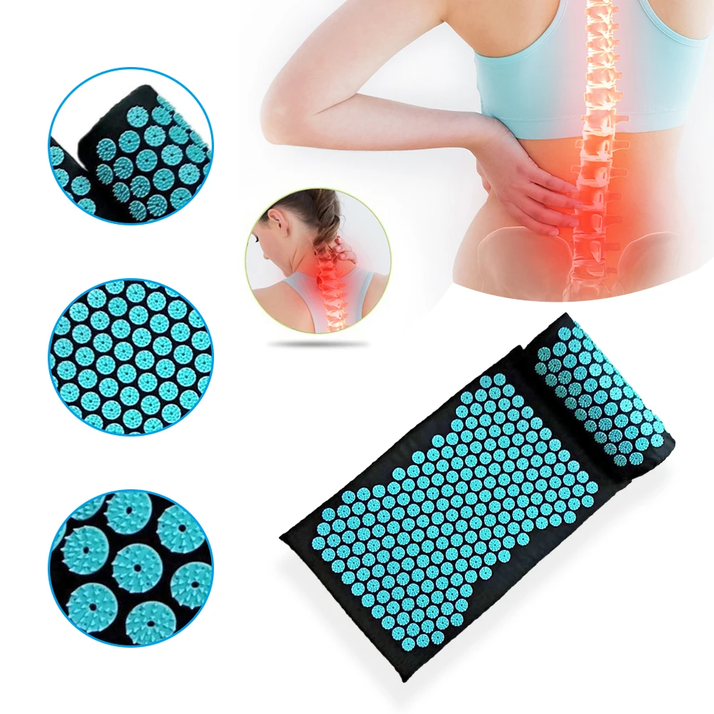 Acupuncture Massage Cushion Pillow Non-Slip Muscle Tension Spike Pad Head Relieved Massager for  and Back Pain Relieve