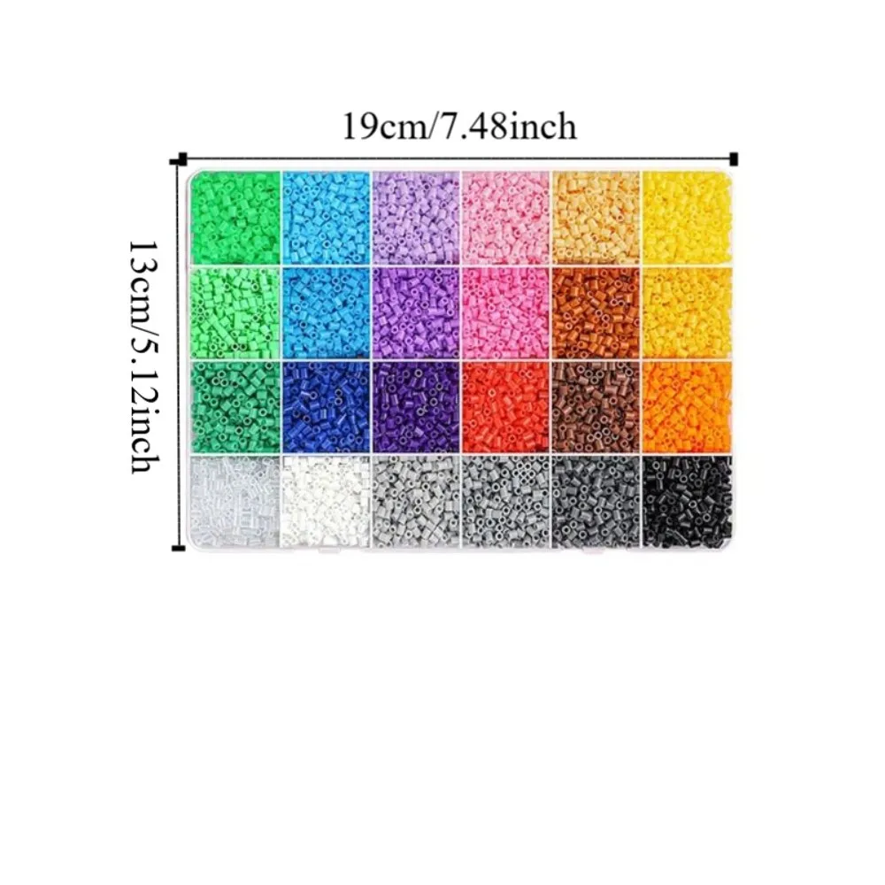 Colorful Bean Splicing Material Package DIY Pegboard Sheets Iron-on Bead Craft Kit 24/48Colors Iron Handicraft Kit Gift