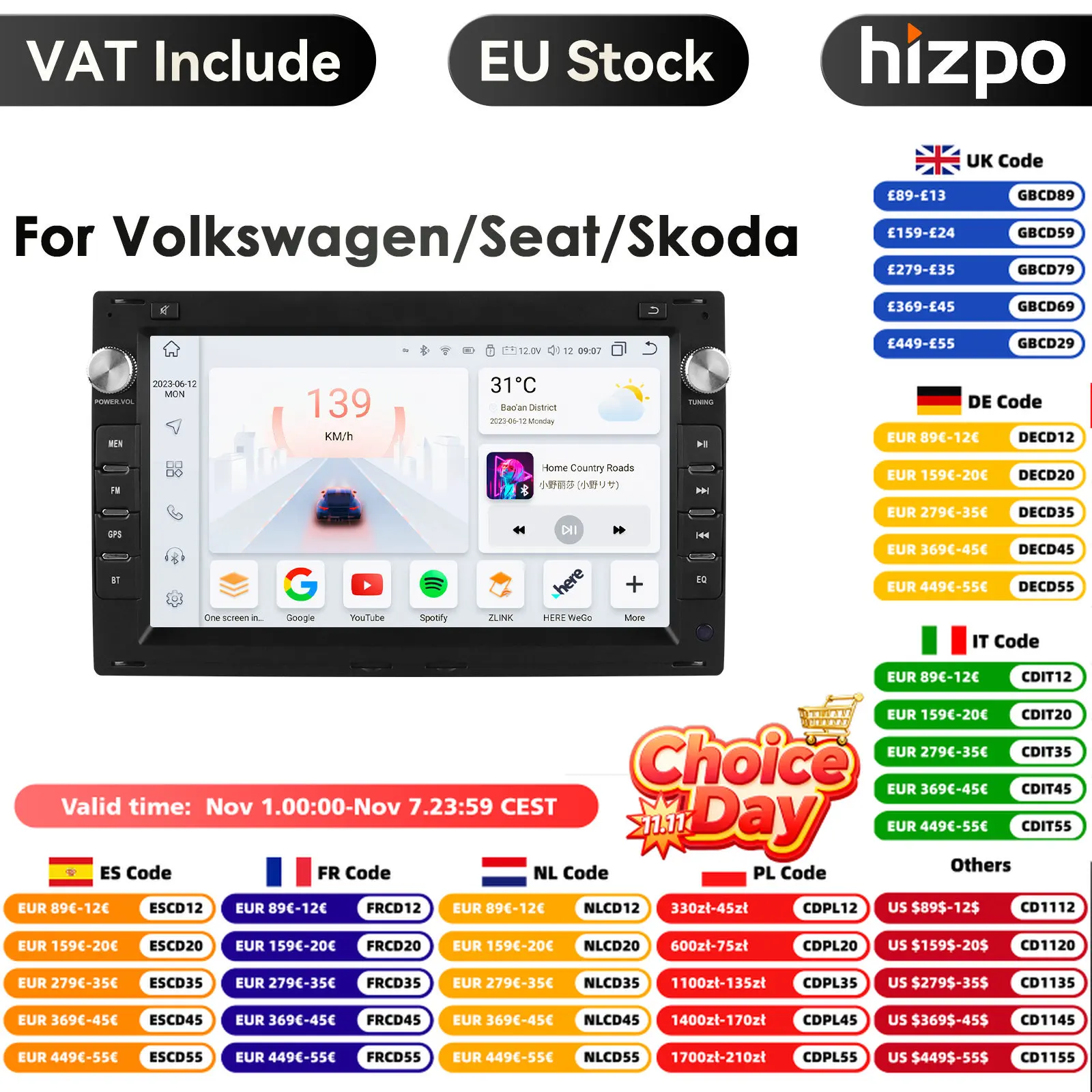 4G-LTE Car Radio Multimedia Player Adnroid GPS for VW PASSAT B5 MK4 MK5 SHARAN Jetta Bora Polo TRANSPORT T5 CITI CHICO Carplay