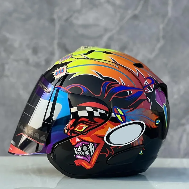 

Ram3 Russell Black Half Helmet Motorcycle Off-Road Summer Helmet Downhill Racing Mountain Cross Casco Capacete Men and Women