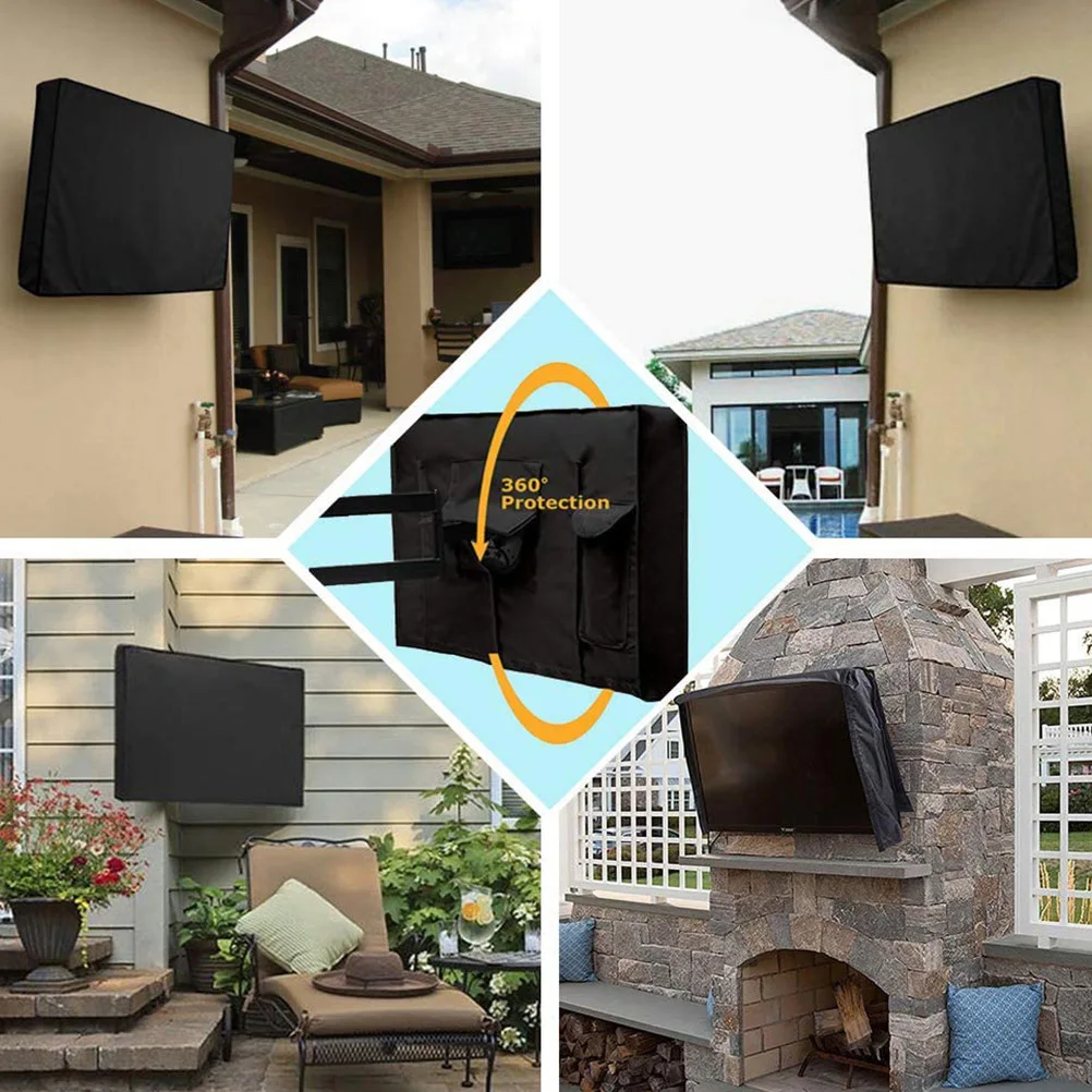 

Waterproof Cover Outdoor Dustproof Black Screen Enclosure Outdoors Protector for Television