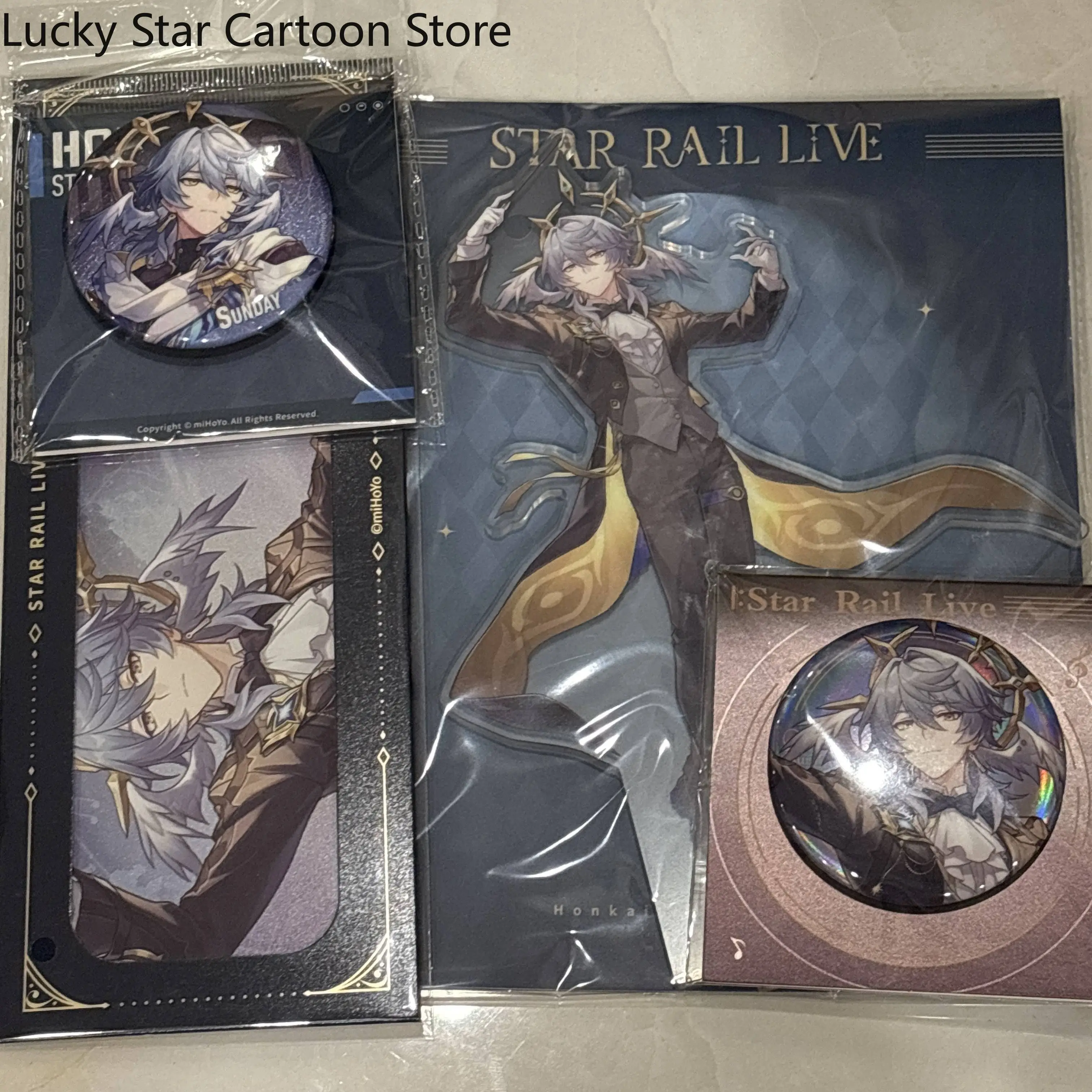 Официальный Jing Yuan Honkai: Star Rail, аниме, косплей, лазерный значок для билета, булавки, брошь, акриловая настольная подставка, фигурка, 3 шт./компл., подарок