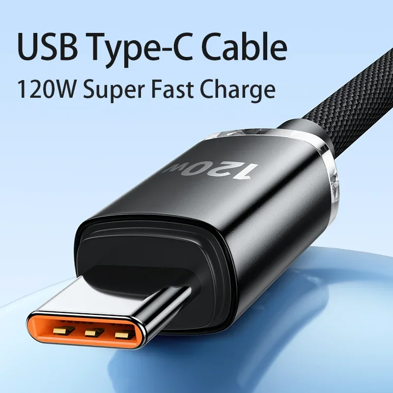 120W PD Type C Cable Super Fast Charger Cord Quick Charge USB C Cables Phone Charger For Samsung Xiaomi Huawei