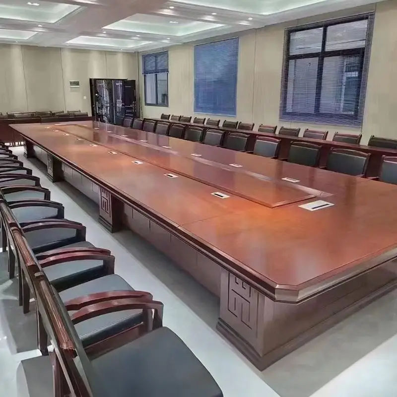 Conference room table and chair combination strip table simple solid wood large negotiation table