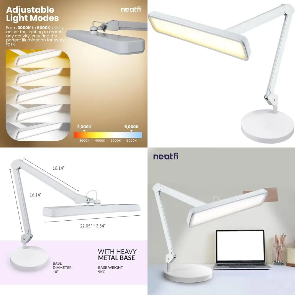 

Настольная светодиодная лампа на 5 светодиодов, 2500 люмен, 3000-6000K CCT, 30 Вт, с регулировкой яркости, 324 SMD LED, для дома и офиса