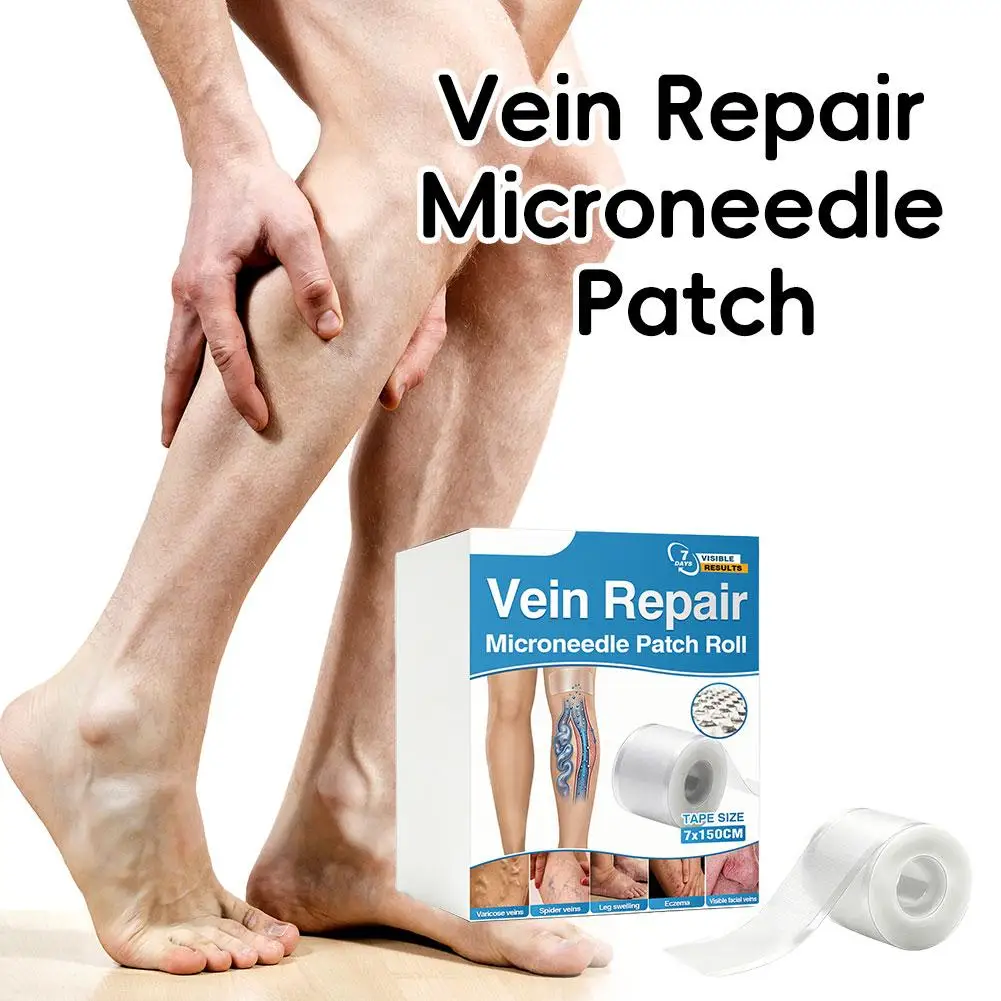 Vein Repair Microneedle Patch Roll, Natural Ingredient Leg Skin Care Tape Relieve Varicose Spider Veins Leg Swelling Leg Care