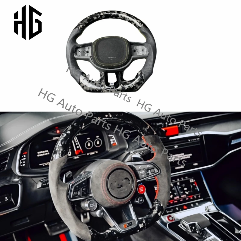 Replacement Real Carbon Fiber Steering Wheel With Perforated Leather Universal For Mercedes S Class Car Steering Wheels Custom