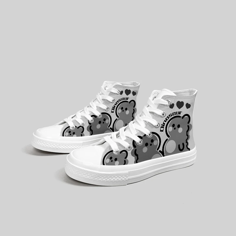 Amy and Michael Cute Anime Cartoon Shoes Girls Students High Top Casual Sneakers Graffiti Shoes Woman Vulcanize Shoes Big Size