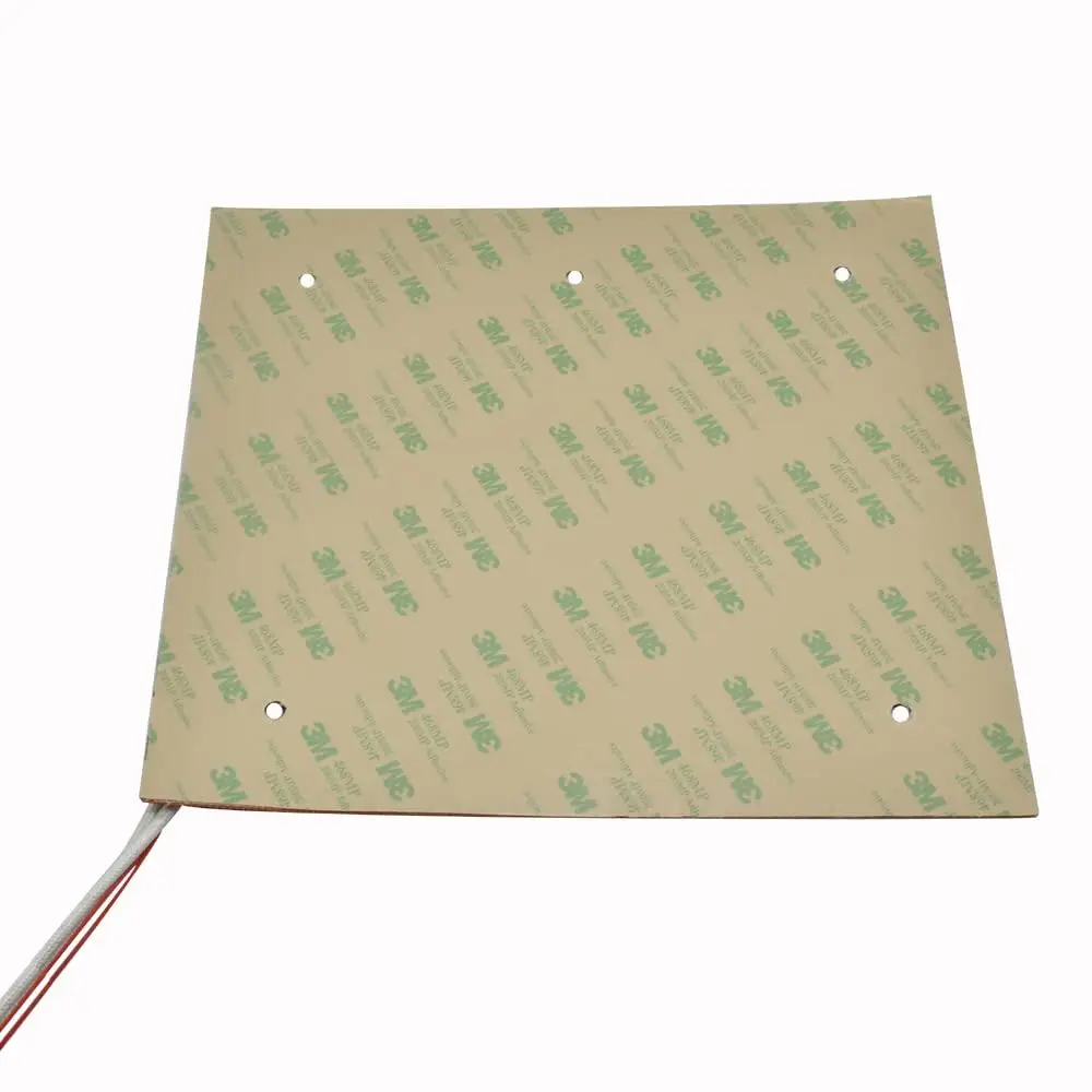 Calentador de cama caliente Ender 3 Pro de 235 mm, respaldo adhesivo de silicona flexible de 24 V, impresora 3D de 5 agujeros