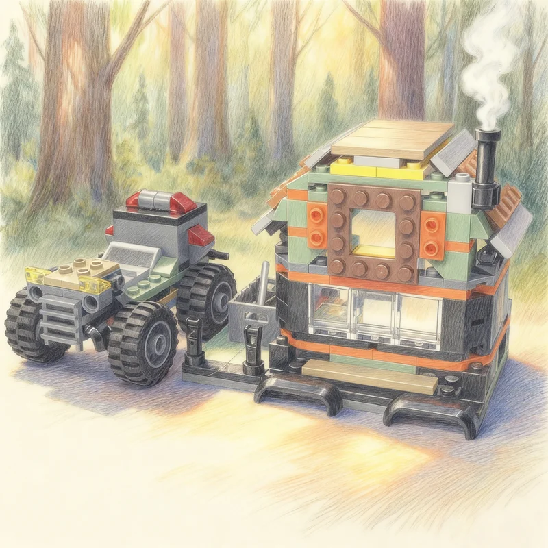 205 elementów MOC Dom Strażnika Parku Model Miejski Klocki Konstrukcyjne Architektura Składanie DIY Kreatywny Pomysł na Prezent Świąteczny Zabawka Edukacyjna