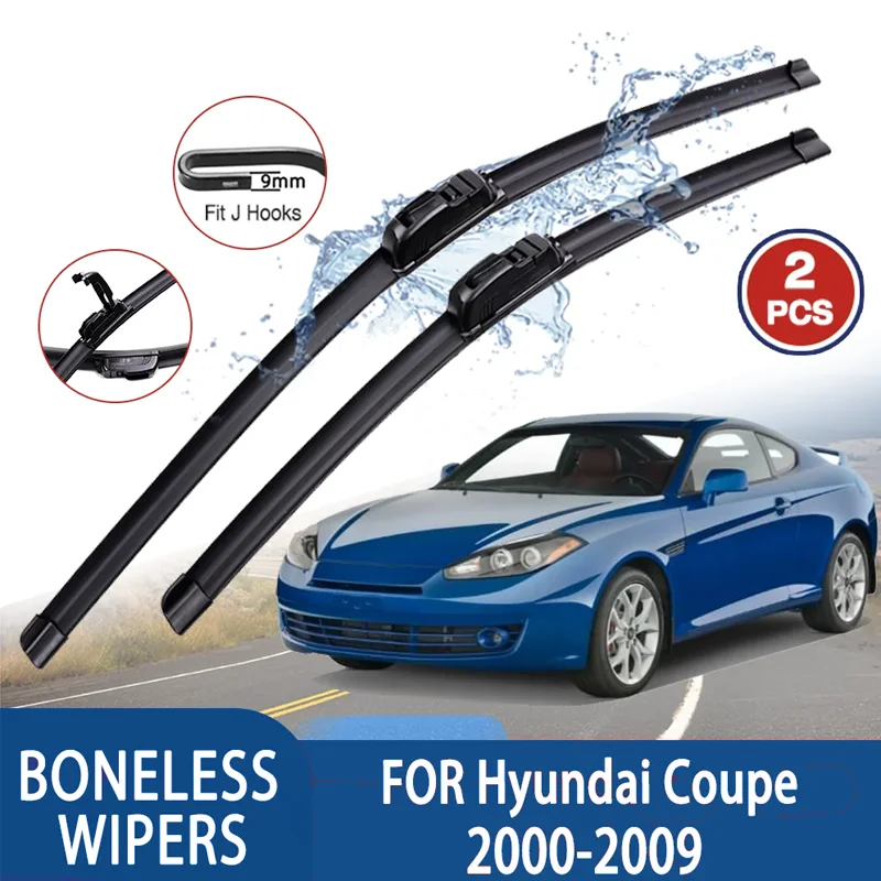

Premium High Quality For Hyundai Coupe 2000-2009 2001 2002 Car U-type Soft Rubber Boneless Wiper-HD Quiet Durable 21"+18"