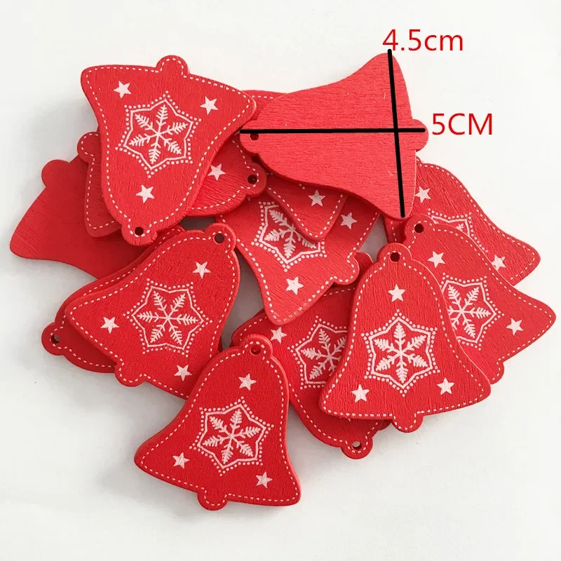 10Pcs 5cm Wooden Christmas Tree Hanging Pendants Chirstmas Ornament DIY Wooden Hanging Pendants Kids Toys Holiday Hanging Decor - Image 2