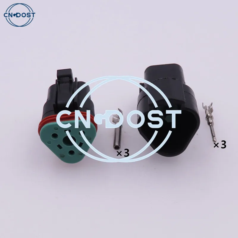 

1 Set 3 Pin AC Assembly Car Plug DT Series DT04-3P-E005 DT06-3S-E005 For Deutsch Automotive Connector