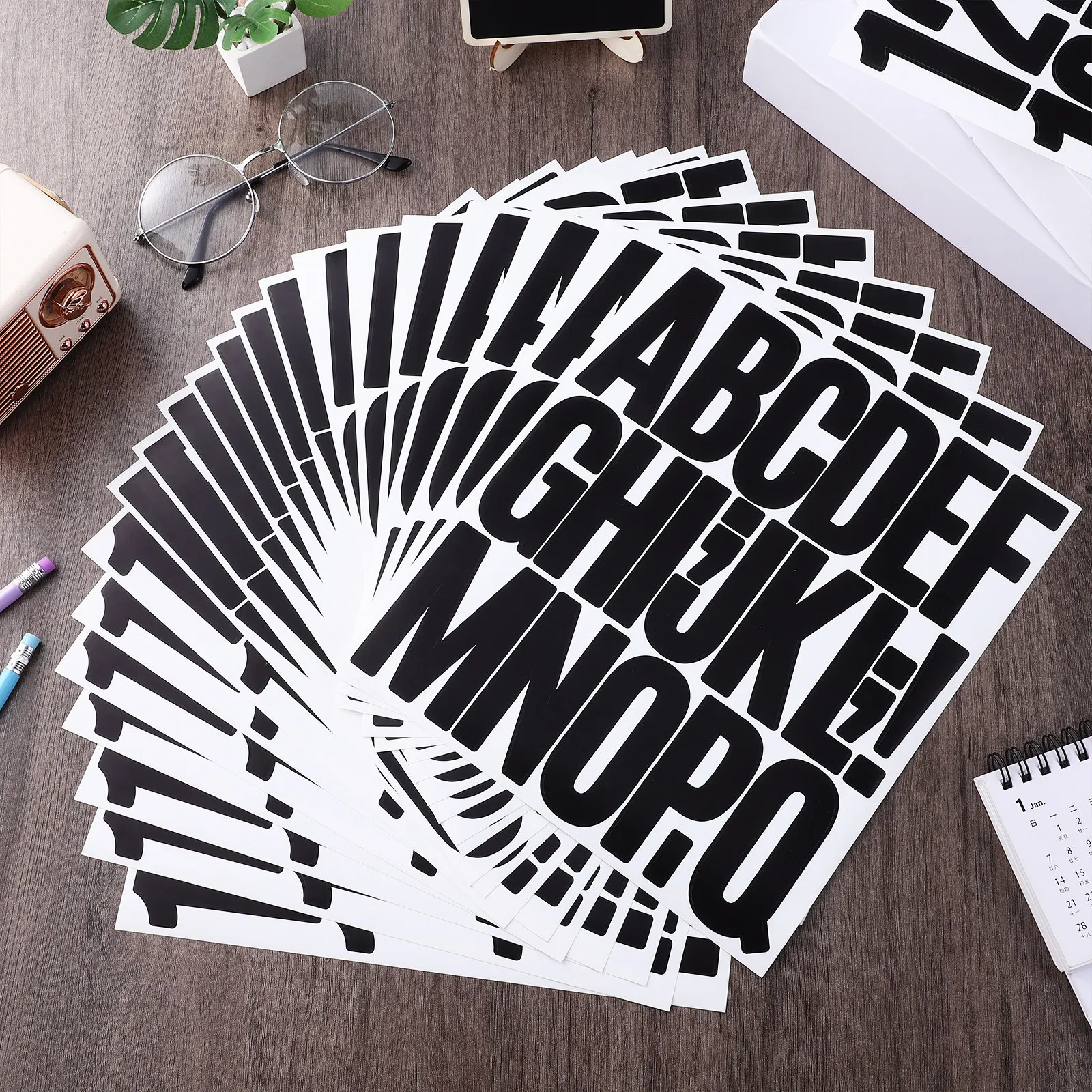 Peel and Stick Letters 24 Sheets Alphabet Stickers for Mailbox Cars Scrapbook Easy to Use Adhesive Decals Vinyl Letter Stickers