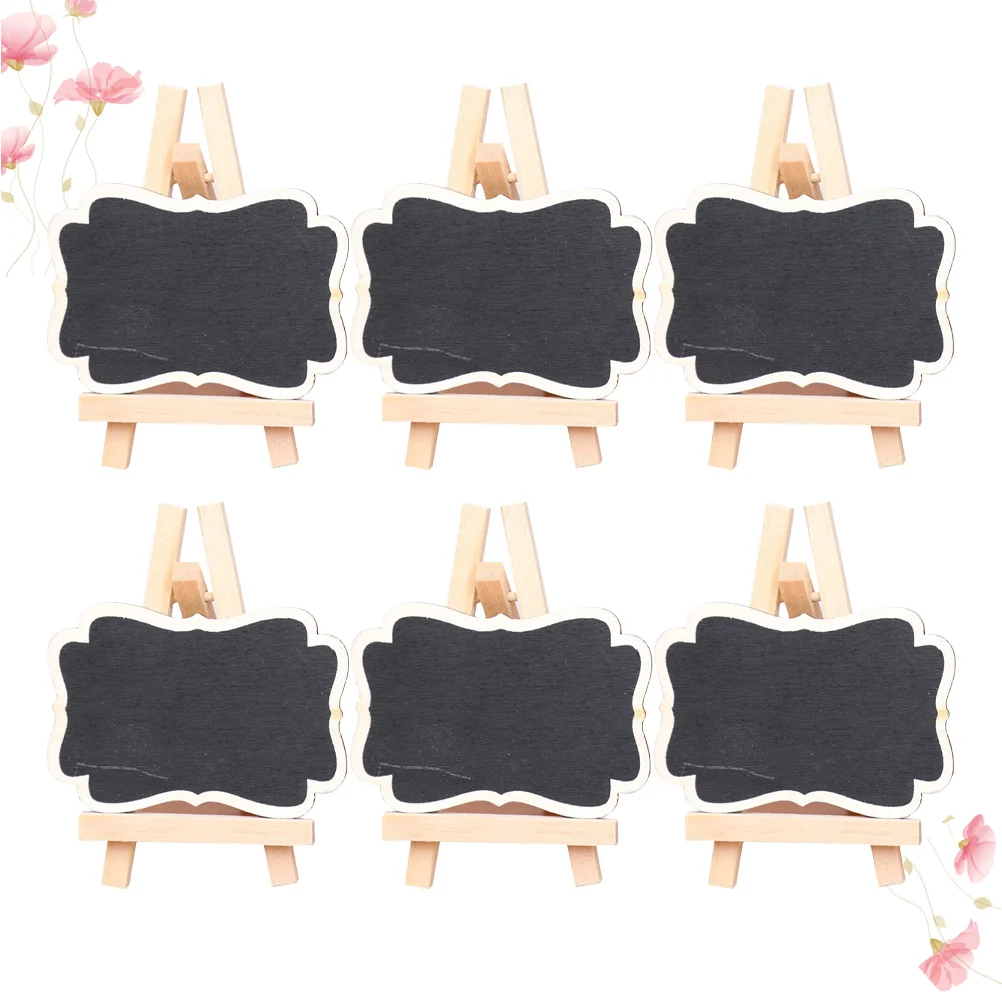 

6pcs 6 Mini Pcs Home Desk nament Lightweight Wood Chalkboards Message Board Wooden Chalkboards Party Wedding Garden Sign