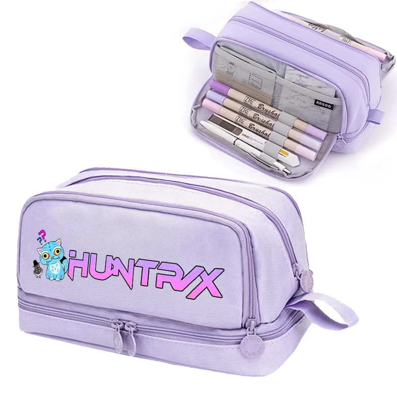 

KPop Demon Hunters Pencil Case Cute Girl Student Pencil Bag High-capacity Pencilcase Monie Anime Pen Case School Kids Stationery
