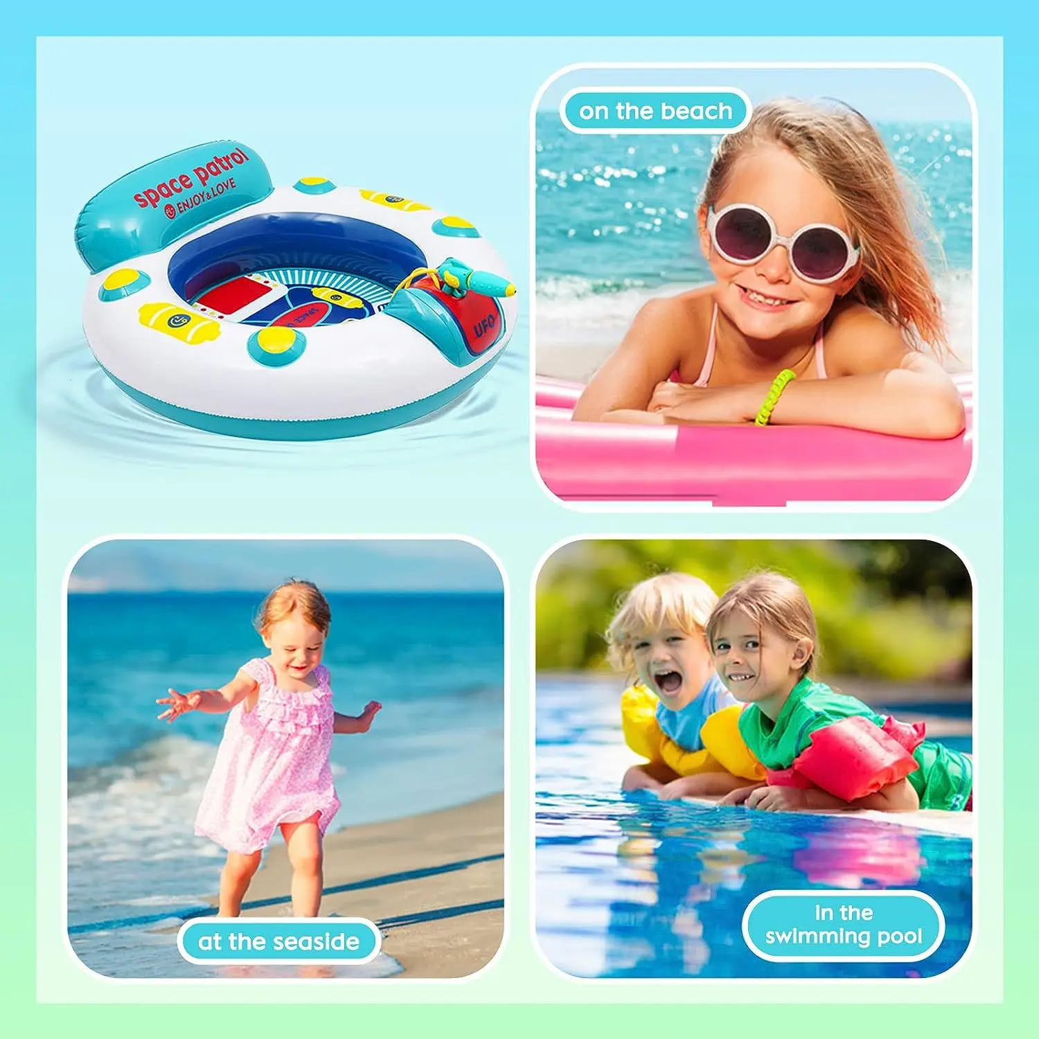 Pool Rafts Inflatable Ride-ons Play Water Fun Fold PVC Sofa Inflate Lounge Chair Floating Summer Swimming Beach Seaside 112cm