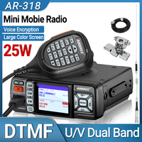 ABBREE AR-318 Mini Mobile Radio 25W U/V Band Long Range Dual Mode Watch DTMF Voice Encryption Car Walkie Talkie