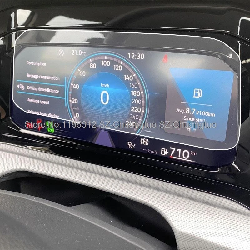 واقي للشاشة من الزجاج المقسى لـ Volkawagen VW Golf MK8 2022 نظام ملاحة GPS للسيارة ولوحة القيادة ملصق حماية طبقة رقيقة واقية #2