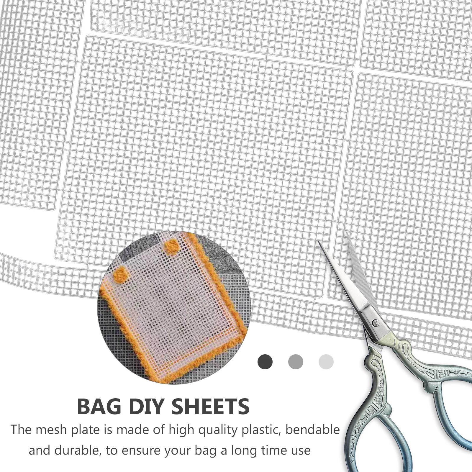 

2Sets Bag DIY Plastic Sheets Mesh Grid Plate Smooth Hole Weaving Board for Handbag Embroidery Knitting Projects DIY Woven Bag