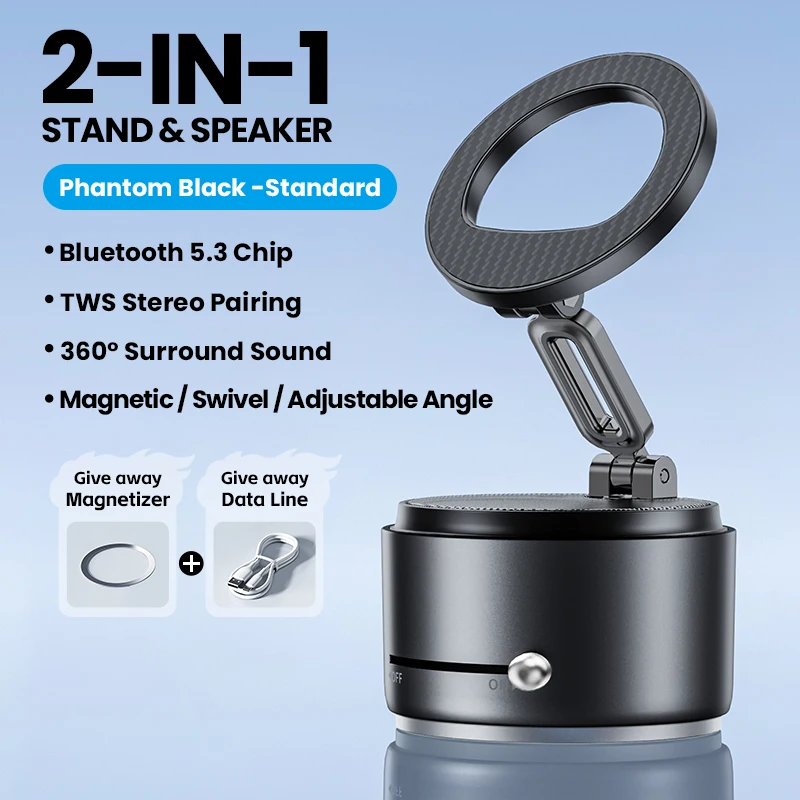 

2-in-1 Magnetic Car Phone Holder with Wireless Bluetooth Speaker and High Definition Surround Sound Suitable Home Outdoor Use