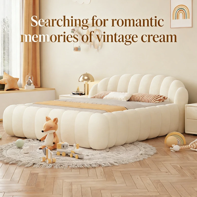 

Современная модная двуспальная кровать с прикроватной тумбочкой и ящиками, мягким изголовьем, каркас King Size, мебель для спальни